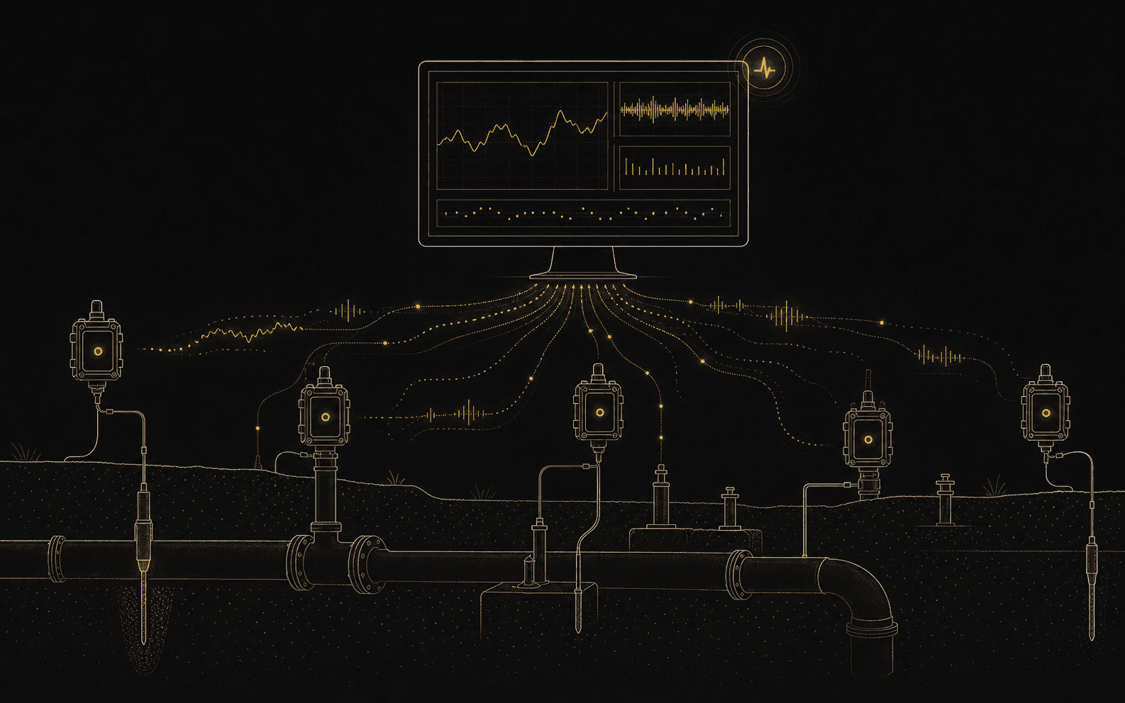 CI-Tx receiving live cathodic protection measurements and telemetry from connected Corrosion Instruments field devices